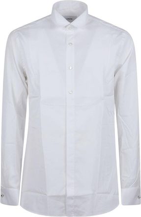 Lardini Classic White Cotton Shirt With Structured Collar