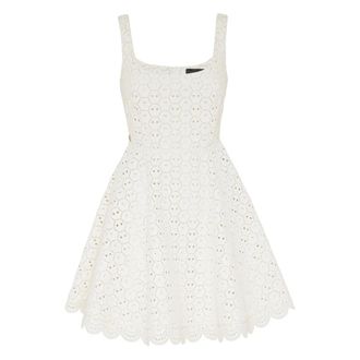 Philipp Plein Texas San Gallo Leren Jurk - Dames - Korte kleedjes - Wit - L - Leer - Kleedjes