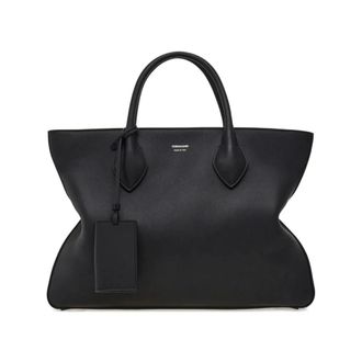 Ferragamo Tote Bags, male, Black, Size: ONE SIZE Monogram Structured Leather Tote