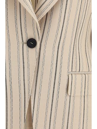 Dolce & Gabbana Womens Jacket Regimental Pinstripe Viscose Blue Outer: Blazers