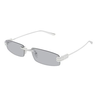 Balenciaga Gossip Rectangle S Zonnebril - Heren - Accessoires - Grijs - Maat: 57 MM Nylon