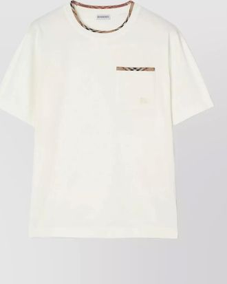 Burberry cotton check trim short-sleeve t-shirt