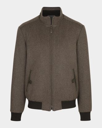 Stefano Ricci Men & apos;s Textured Wool Bomber Jacket
