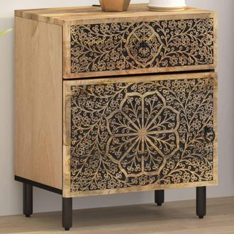vidaXL Mesita De Noche Madera Maciza De Mango 50x33x60 Cm Vidaxl