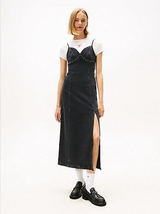 Tommy Hilfiger Vestido largo vaquero con tachuelas