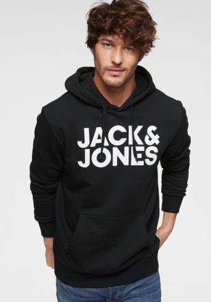 Jack & Jones Kapuzensweatshirt »JJECORP Kapuze und Frontprint« bedruckt, modisch, regular fit, Baumwollmischung, Rundhals