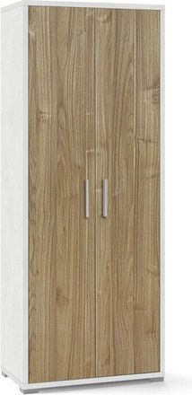 OEM Mueble 2 Puertas 71l X 41p X H182 - Acabado Blanco Opaco Y Madera Nogal - Sarmog