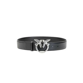 Pinko Love Birds Riem - Dames - Riemen - Zwart - S - Leer - Accessoires