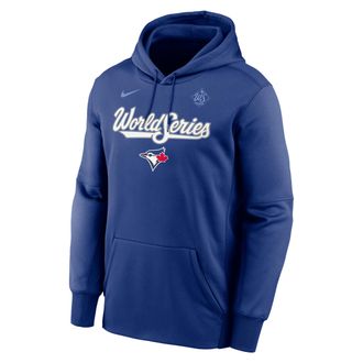 Nike Mens Toronto Blue Jays 2025 World Series Participant Authentic Collection Mens Nike Therma MLB Pullover Hoodie in Blue | NKAQ4EWTRW-8YR