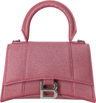 Balenciaga Pre-owned Womens Hourglass XS Top Handle Bag in Pink Glitter - Rose - One Size