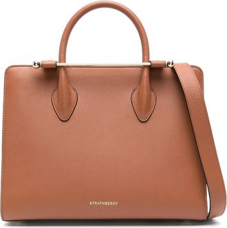 Strathberry Midi Tote Leather Chestnut