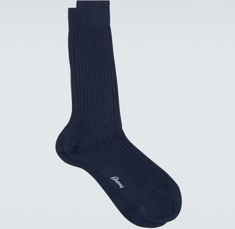 Brioni Calcetines acanalados de algod&oacute;n