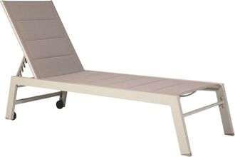 Happy Garden Tumbona en textileno topo y aluminio topo