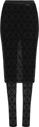 Marine Serre Moonogram Mesh Flock Pant-Skirt - Dames - Pantys - Zwart - S - Ondergoed