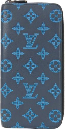 Louis Vuitton Blue Navy Monogram Shadow Long Wallet (Bi-Fold) (Pre-Owned)