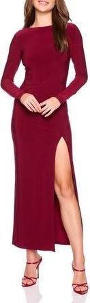 Susana Monaco Long Sleeve Side Slit Maxi Dress in Wine at Nordstrom Rack, Size X-Small