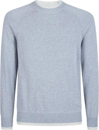 Eleventy Crew Neck Katoenen Trui - Heren - Ronde hals truien - Grijs - S - Katoen - Truien & Vesten