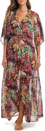 Bleu Rod Beattie Floral Print Cover-Up Dress in Dark Grenache at Nordstrom, Size Medium