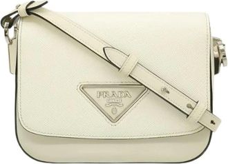 Prada Pre-owned Vintage Cross Body Bag - Dames - Vintage Schoudertas - Beige - ONE Size - Leer - Vintage