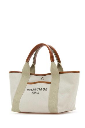Balenciaga Womens Sand Canvas Small Biarritz Shopping Bag Natural-Tan Cowboy Borse A Mano Natural/tan