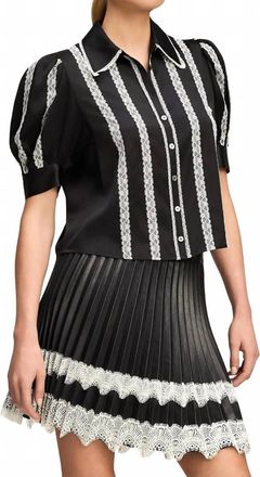 Cinq &agrave; Sept Nalea Top In Black/ivory