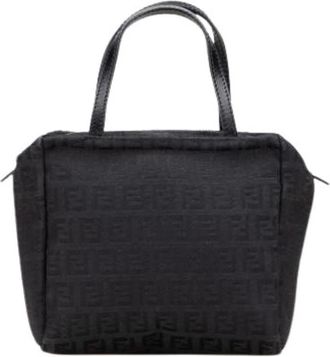 Fendi Pre-owned Handbags, female, Black, Size: ONE SIZE Pre-owned Canvas Handbag