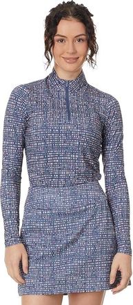 adidas Golf Ultimate365 Printed 1/4 Zip Mock T-Shirts Womens Clothing Preloved Ink : SM, Elastane/Polyester