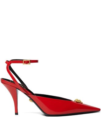 Versace 85mm La Medusa-head pumps - women - Calf Leather/Calf Leather/Lamb Skin - 36.5 - Red