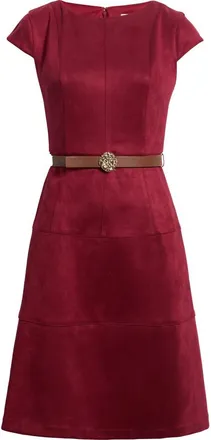 Anne Klein Heritage Sueded Scuba Knit Dress in New Burgandy at Nordstrom, Size 14