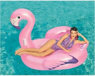 Trade Shop Trade Shop - Fenicottero Gonfiabile Cavalcabile Galleggiante Mare Piscina 1.40 X 1.32 X 1 Mt