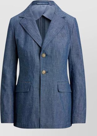 Ralph Lauren chambray single breasted tailored blazer jacket