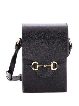 Gucci Horsebit 1955 Leather Mini crossbody bag - Zwart