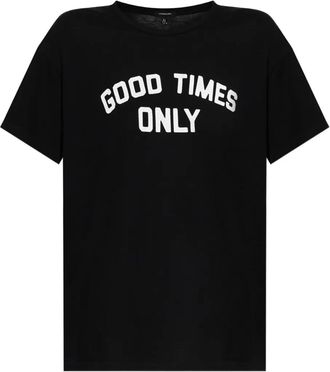 R13 T-shirt in cotone con stampa - Nero