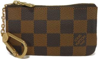 Louis Vuitton Brown Damier Canvas Ebene Damier Canvas Leather Coin Purse/Coin Case (Pre-Owned)