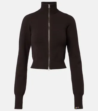 Extreme Cashmere N&deg;302 Lemon cashmere-blend zip-up cardigan