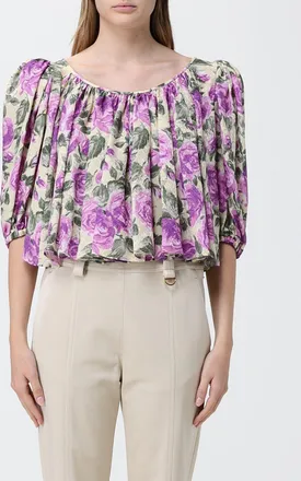 Chlo&eacute; Top crop in seta floreale