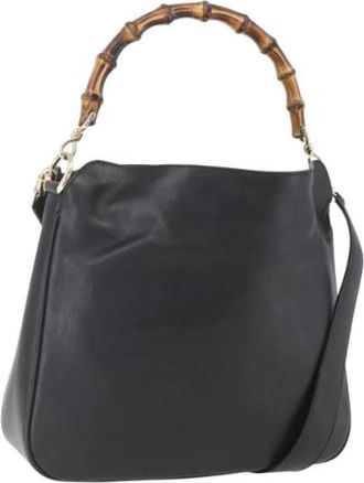 Gucci Pre-owned Shoulder Bag - Dames - Vintage Schoudertas - Zwart - ONE Size - Leer - Vintage