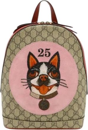 Gucci Pre-owned GG Supreme Backpack - Dames - Vintage Rugzakken - Beige - ONE Size - Vintage