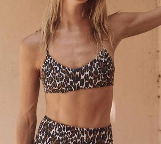The Great. Animal Reversible Bralette In Leopard / Black