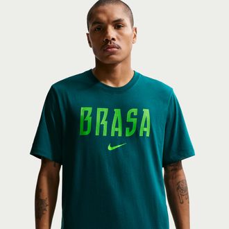 Nike Brazil Nike Mens Soccer T-Shirt in Green | IH2175-381