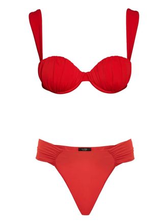 Noire Swimwear Balconette bikini met ruches - Rood