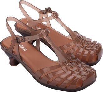 Melissa Vixen Slingback Kitten Heel Sandal in Clear Brown at Nordstrom, Size 10