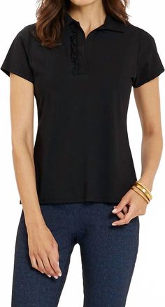 Jude Connally Austin Ruffle Collared Shirt In Black