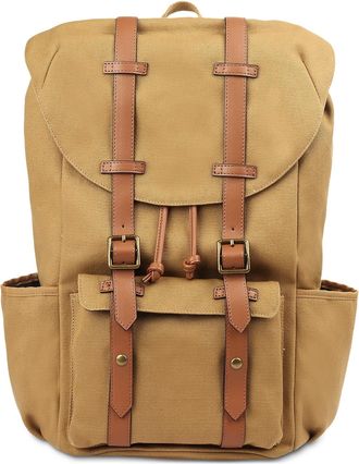 Club Room Mens Canvas Faux Trim Backpack