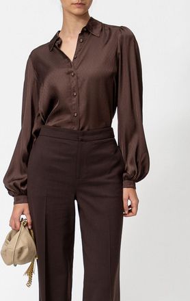 Twinset Viscose Shirt with Classic Collar and Check Details