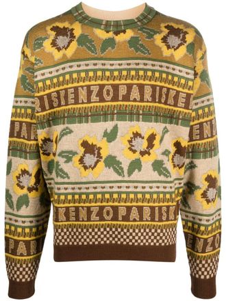 【送料&関税込】Kenzo Sweaters Brown Brown Kenzo Paris 'KENZO Happy Tiger' Embroidered Sweatshirt
