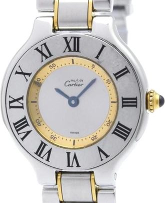 Cartier Pre-owned Must 21 W10075R6 Polshorloge - Dames - Vintage Horloges - Wit - ONE Size - Vintage