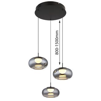 Globo Lighting L&aacute;mpara Colgante - Quintara - Negro - Vidrio - &Oslash; 49cm