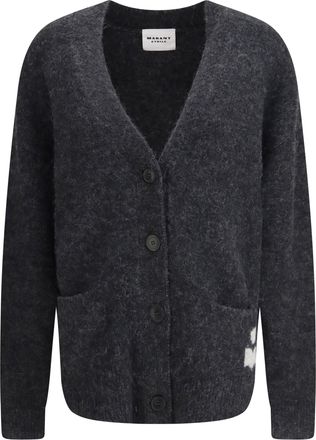 Isabel Marant Womens Cardigan Eborah Alpaca Blend Medium Grey Sweater