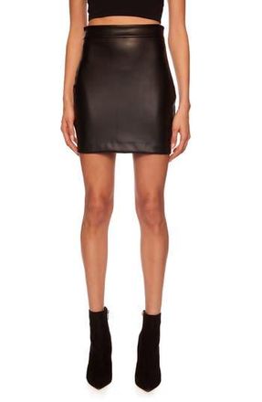 Susana Monaco Faux Leather Miniskirt in Black at Nordstrom Rack, Size X-Small